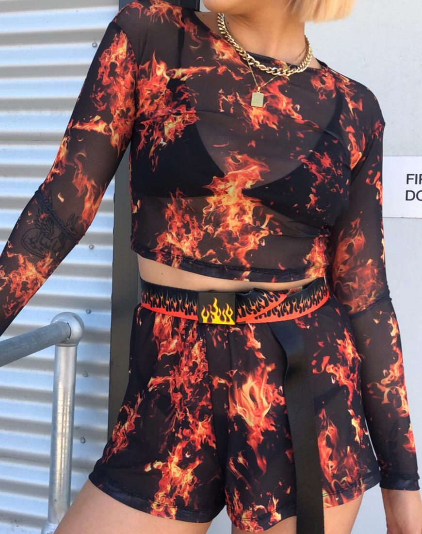 Afbeelding van Bonnie Crop Top in Fire Mesh
