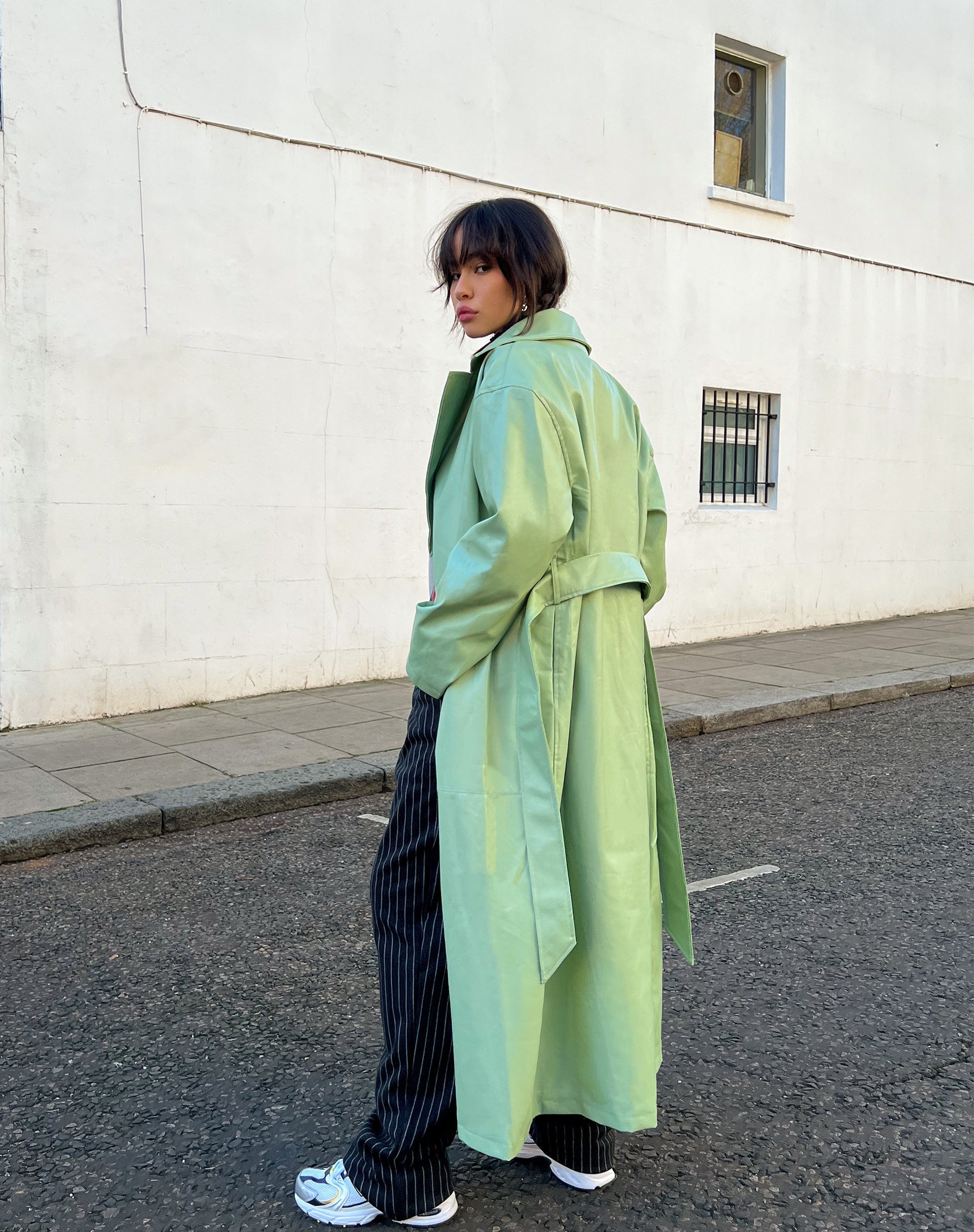 Afbeelding van Ejo Trench Coat in PU Mint