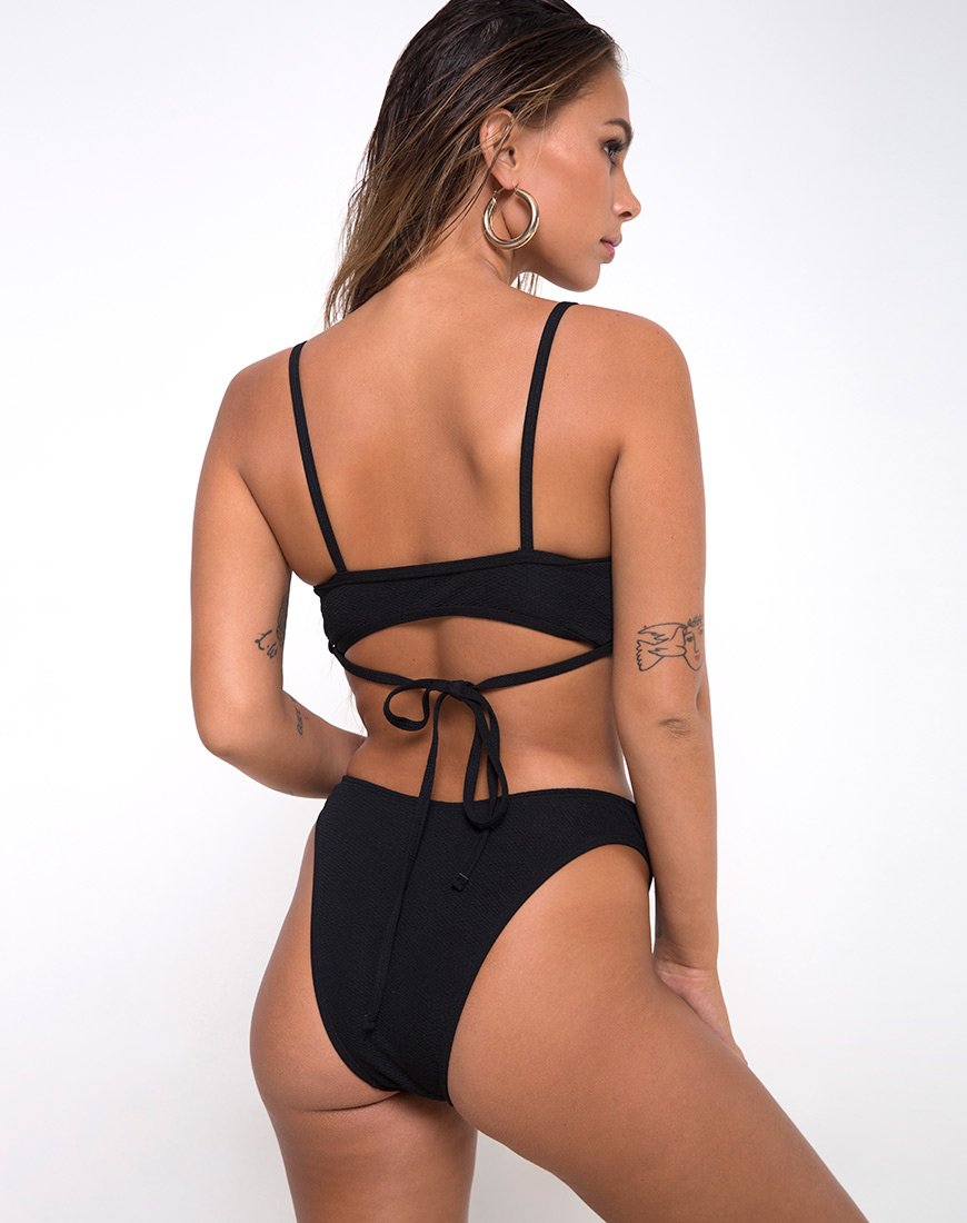 Afbeelding van Ina Bottom Bikini in Textuur Zwart