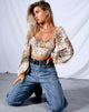 Afbeelding van Irene Longsleeve Top in Crinkle Sand Leopard