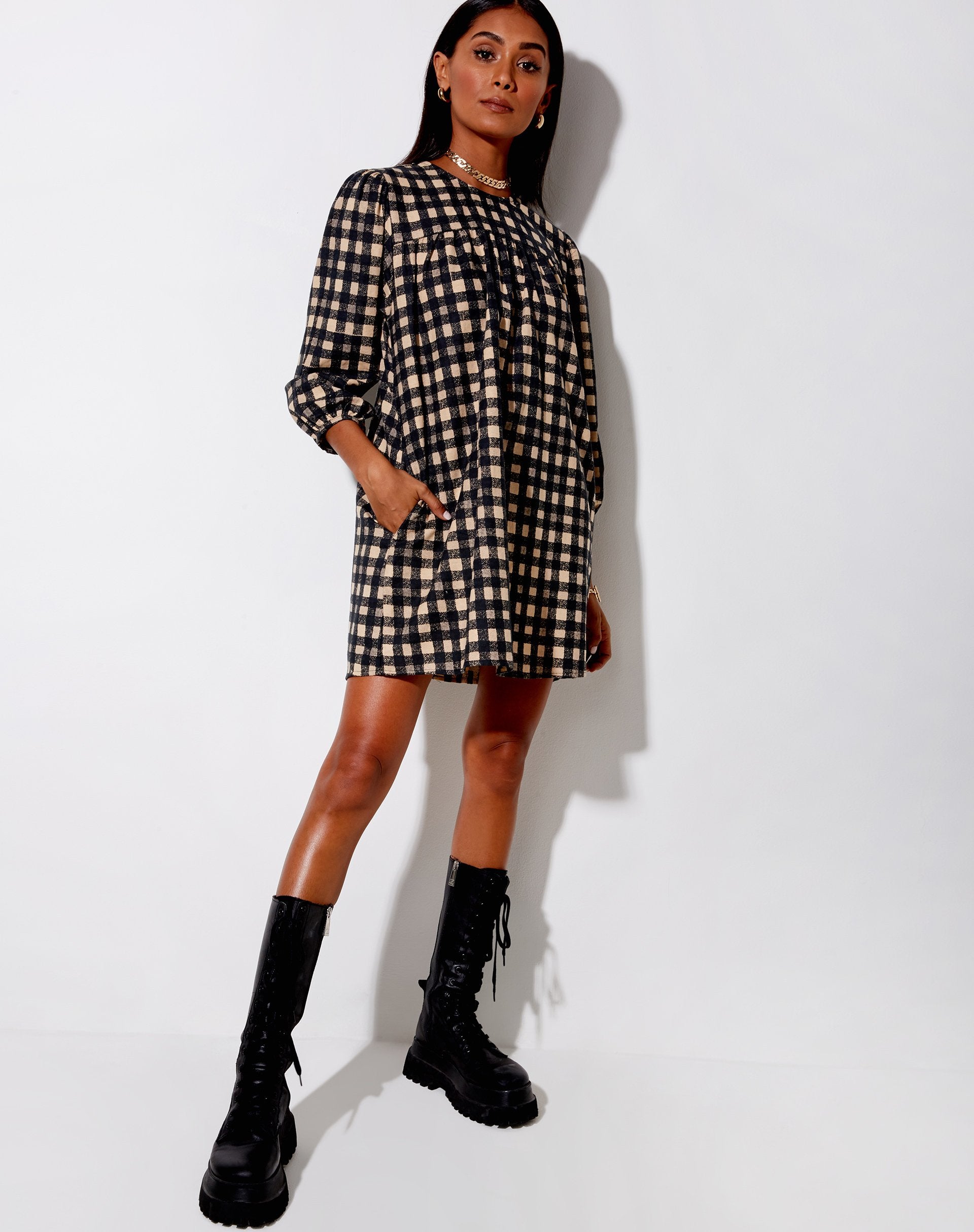 Afbeelding van Isha Mini Dress in 90s Grunge Check