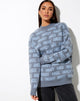 Afbeelding van Iskov Trui in zachtgrijs en poederblauw Angel Energy