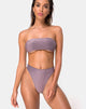 Afbeelding van Izarla Bikini Tube Top in Gunmetal Glitter