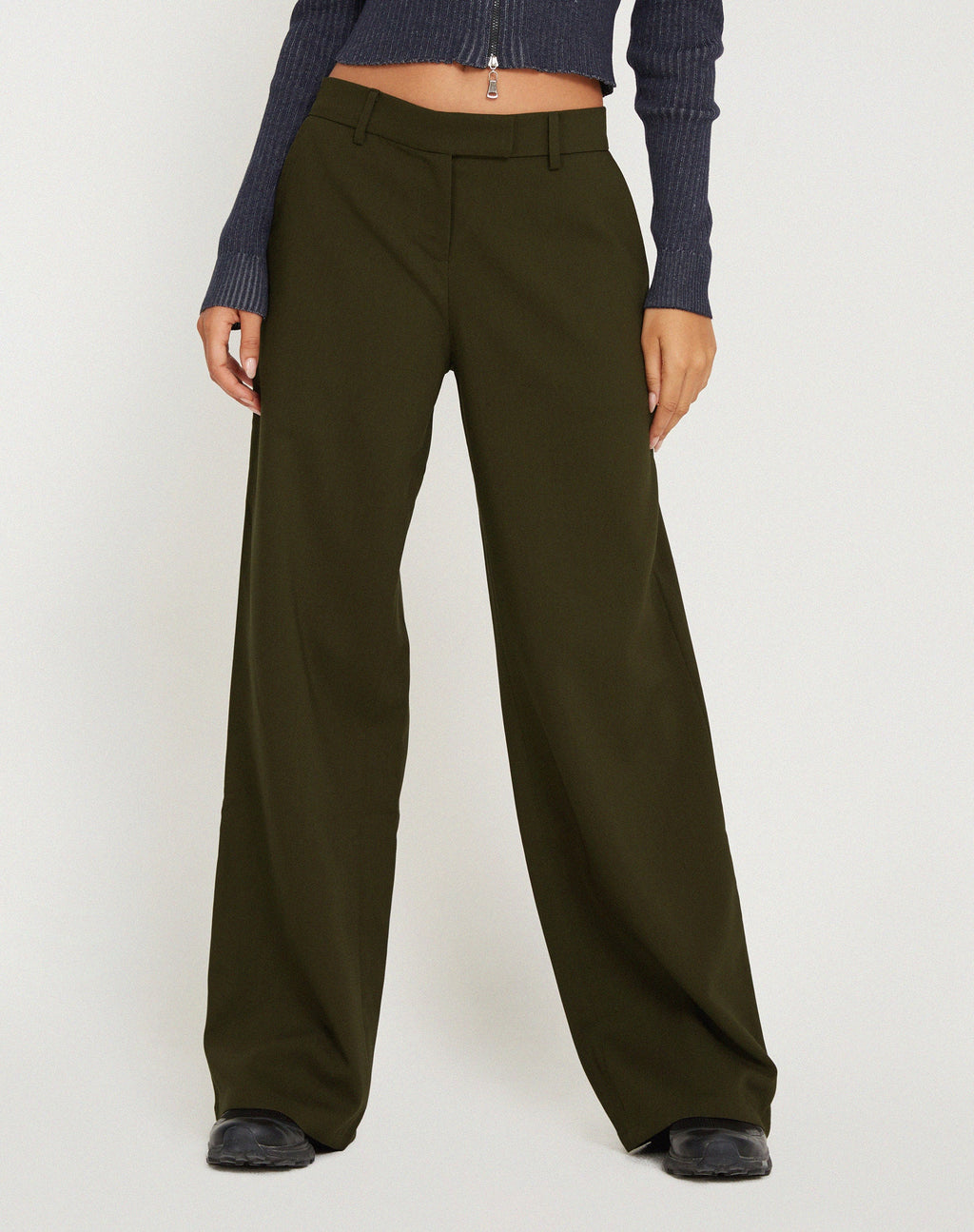 Jabba broek met wijde pijpen in donker kaki