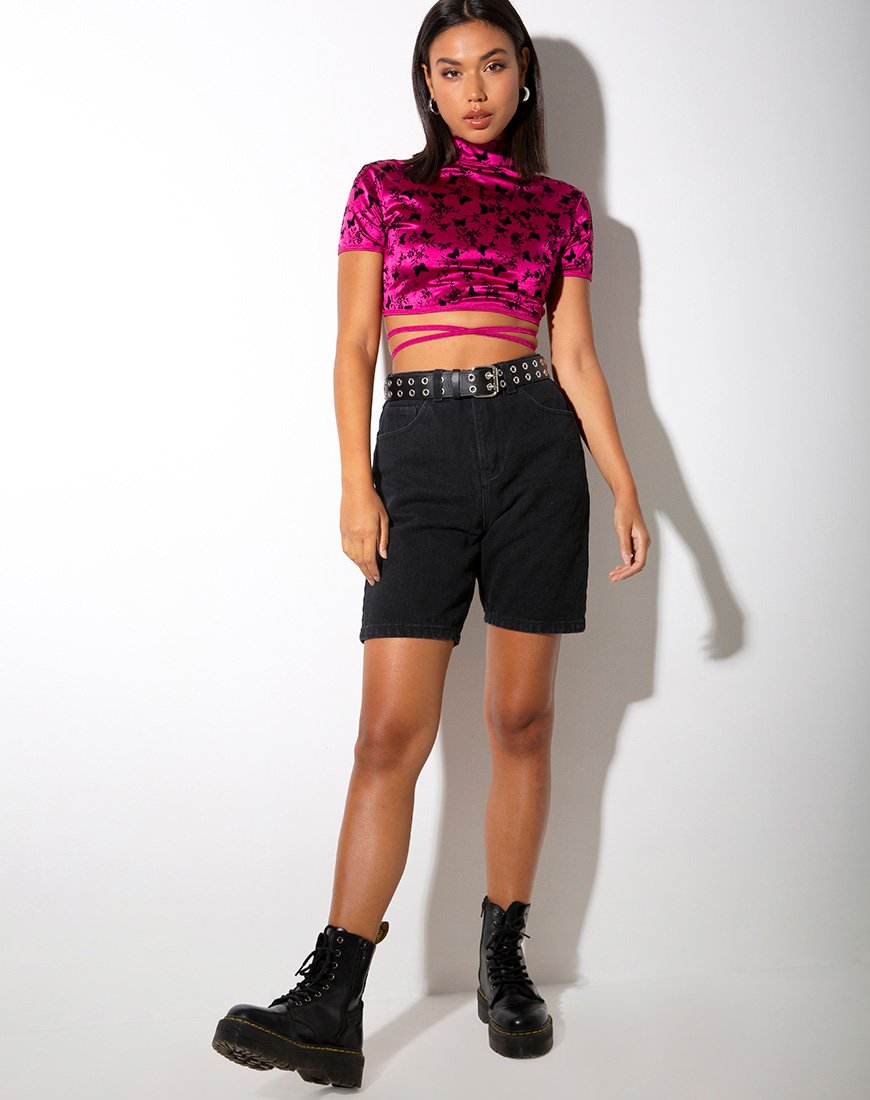 Afbeelding van Jacki Crop Top in Butterfly Bloom Pink