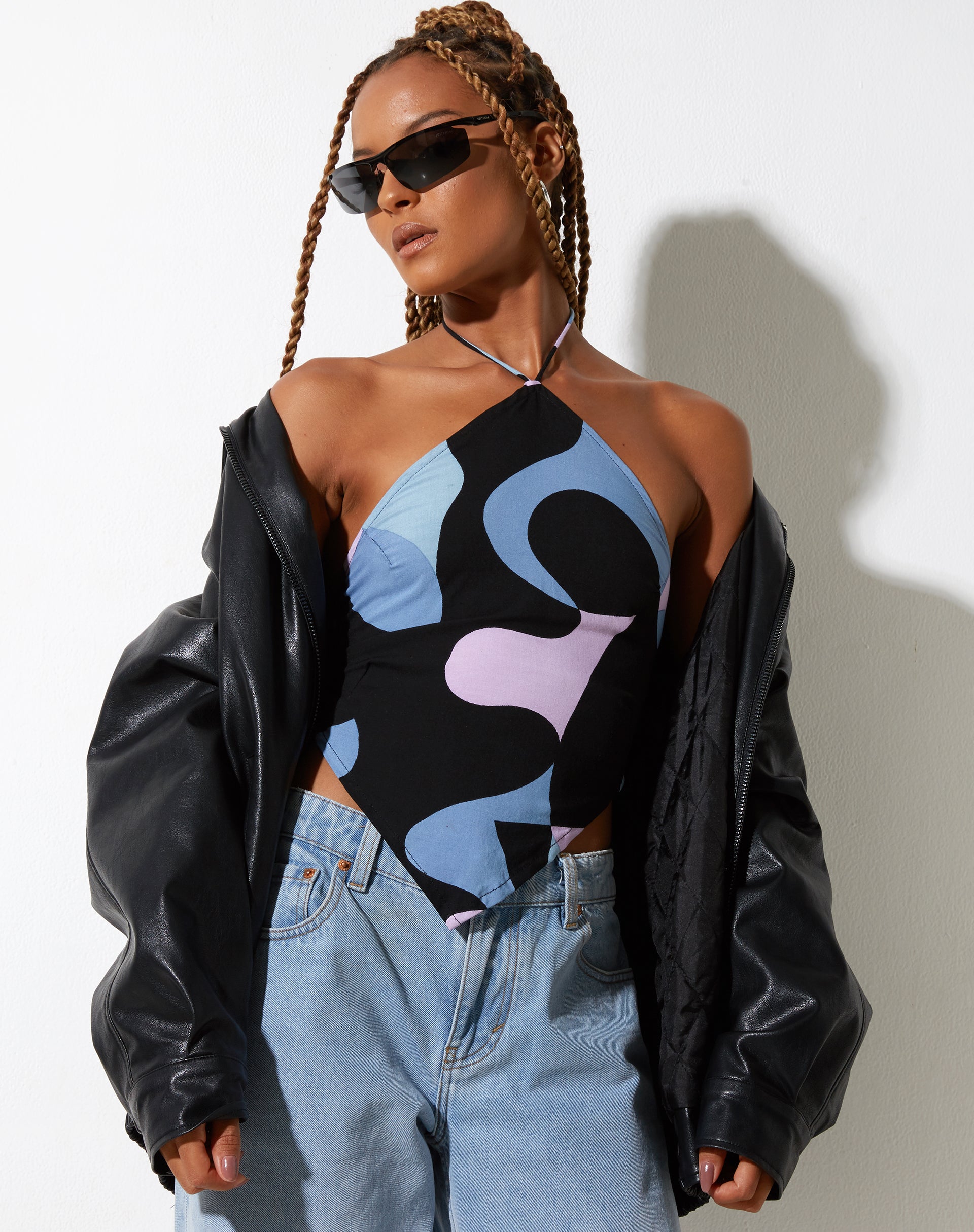 Jaira Top in Abstract Paars