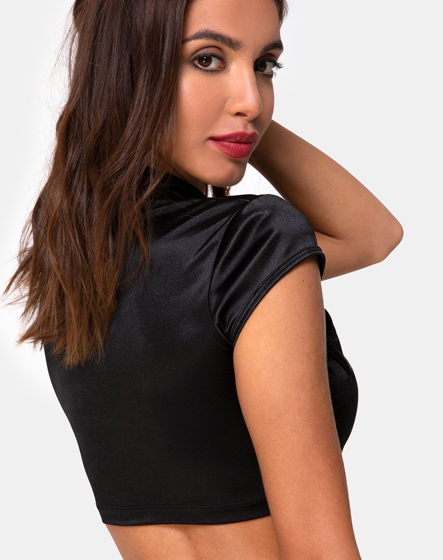 Jakina Top in Spandex Zwart