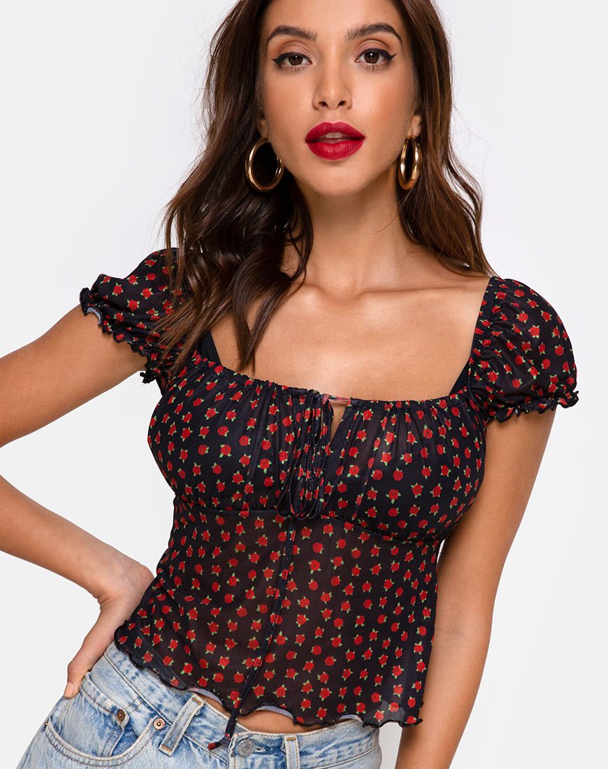 Afbeelding van Jalina Top in Dotty Rose Net