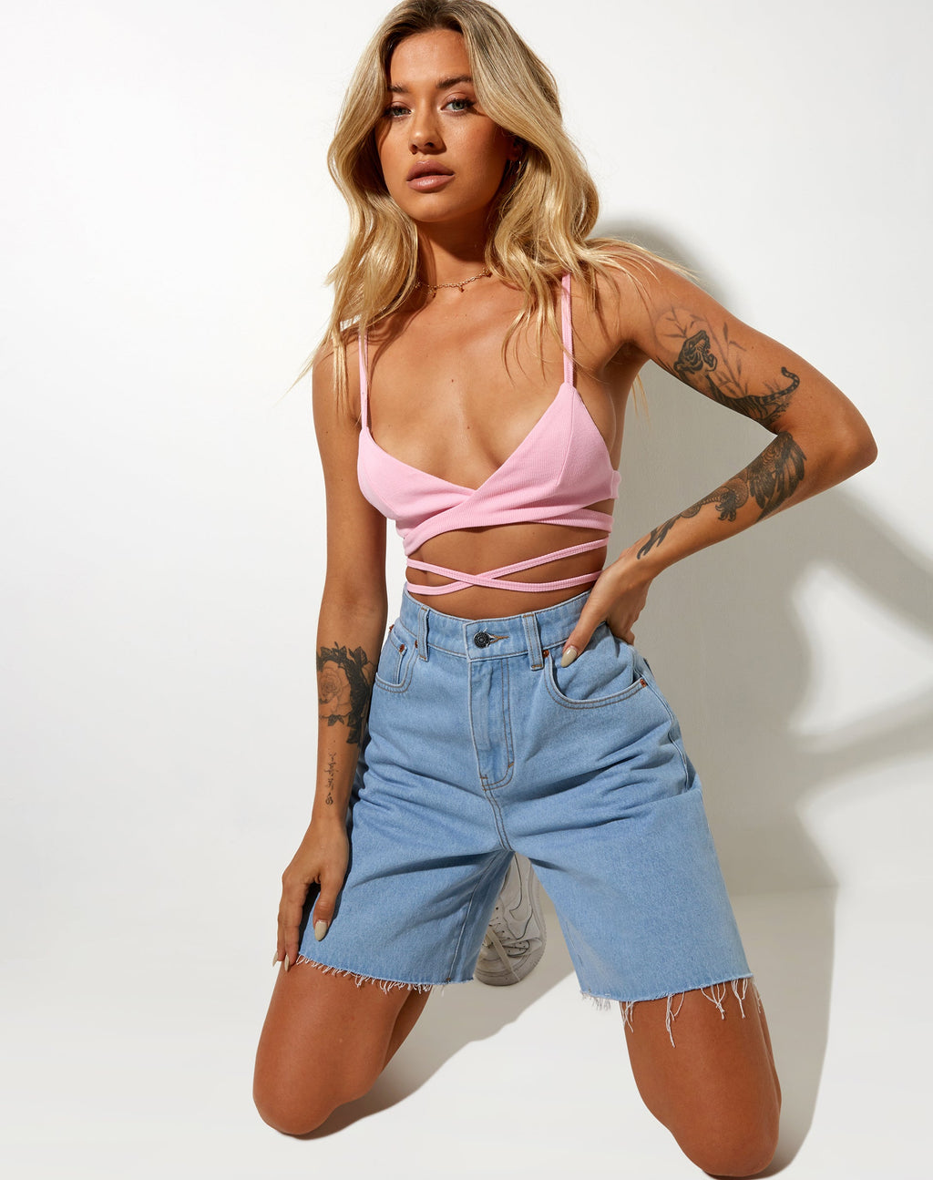Jamaria Bralette Top in Baby Roze