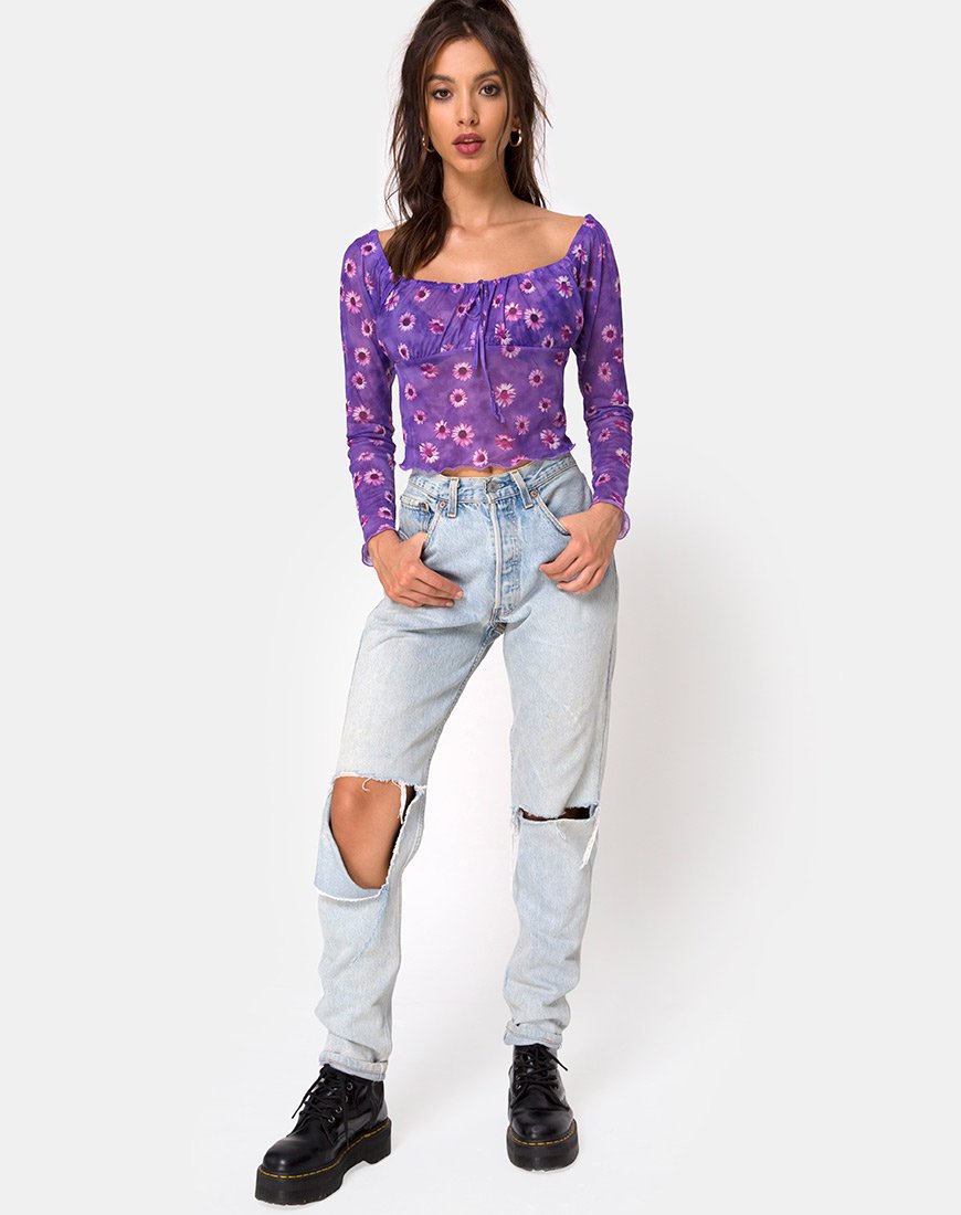 Afbeelding van Janina Top in Daisy Daze paars