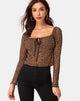 Afbeelding van Janina Top in Animal Flock Tan Net