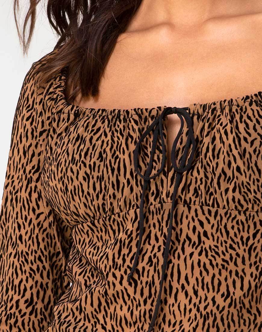 Afbeelding van Janina Top in Animal Flock Tan Net