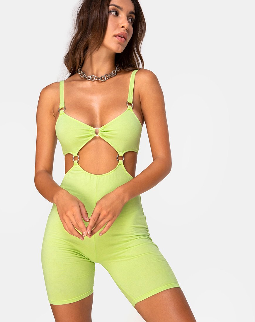 Jaso uitgesneden Unitard in Lime