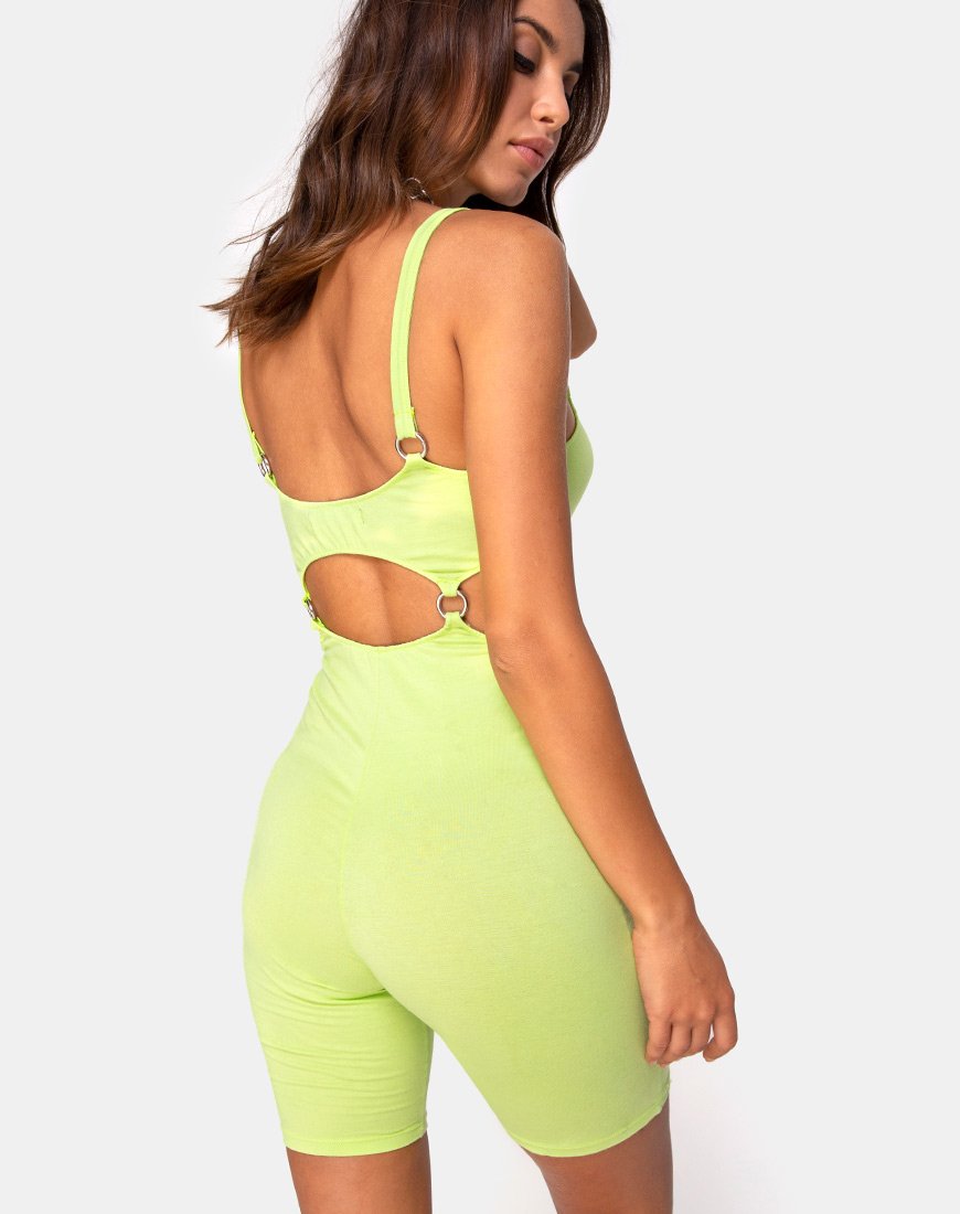 Jaso uitgesneden Unitard in Lime