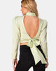 Afbeelding van Jasty Crop Top in Satijn Cheetah Pistachio