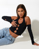 beeld van Jayne Crop Top in lycra zwart