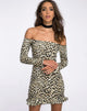 Afbeelding van Jazzie Off the Shoulder Jurk in Cheetah