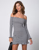 Afbeelding van Jazzie Off The Shoulder Jurk in Dogtooth