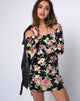 Afbeelding van Jazier Off The Shoulder Jurk in Vintage Bloom
