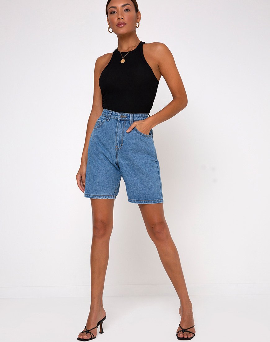 Afbeelding van Dad Jean Short in Blue Wash