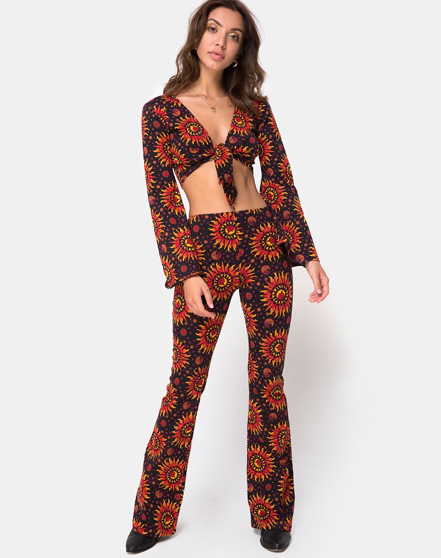 Jeevan Flare Broek in Hete Zon X Prinses Polly