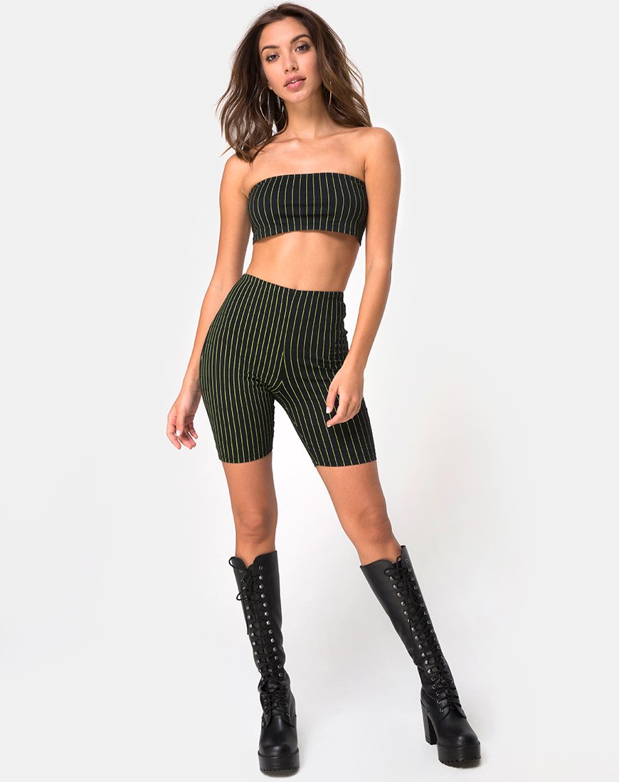 Afbeelding van Jeevan Bandeau Top in Neon Pinstripe