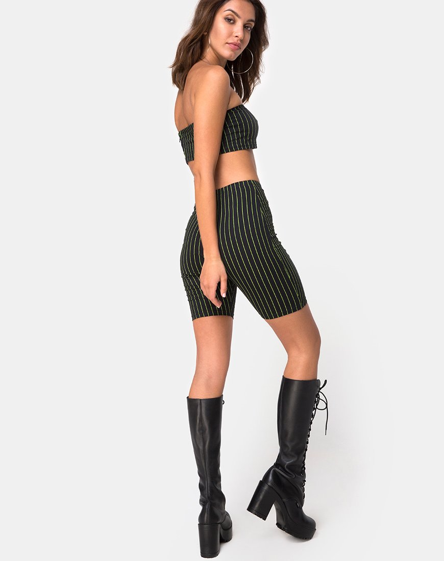 Afbeelding van Jeevan Bandeau Top in Neon Pinstripe