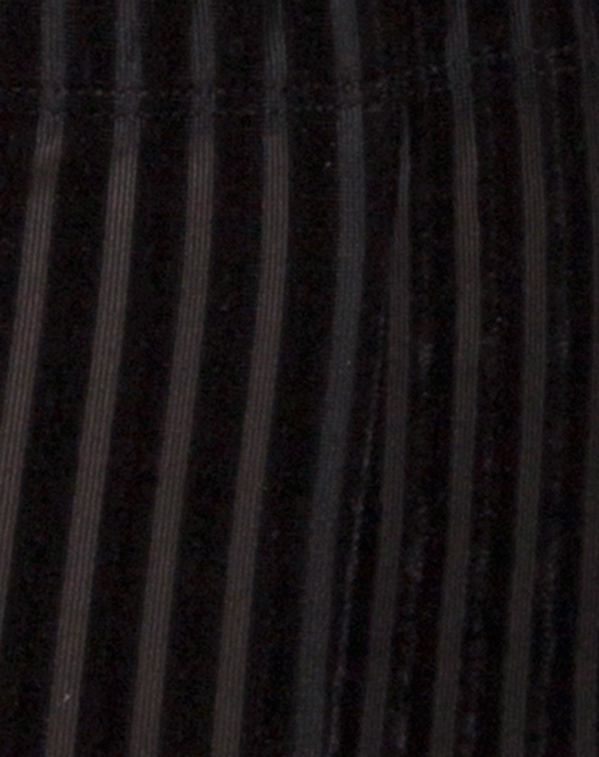 Afbeelding van Bike Short in Fluweel Sheer Stripe Zwart X Princess Polly