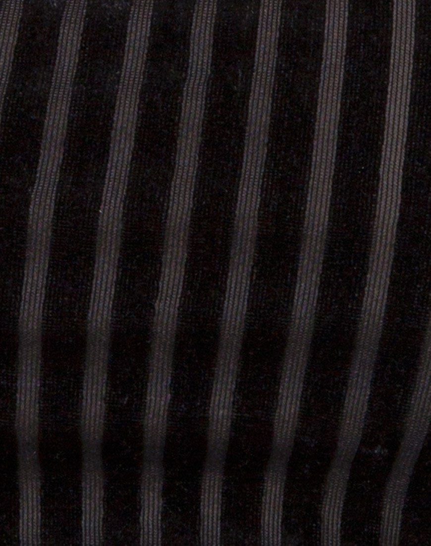 Afbeelding van Koker Top in Fluweel Sheer Stripe Zwart X Princess Polly