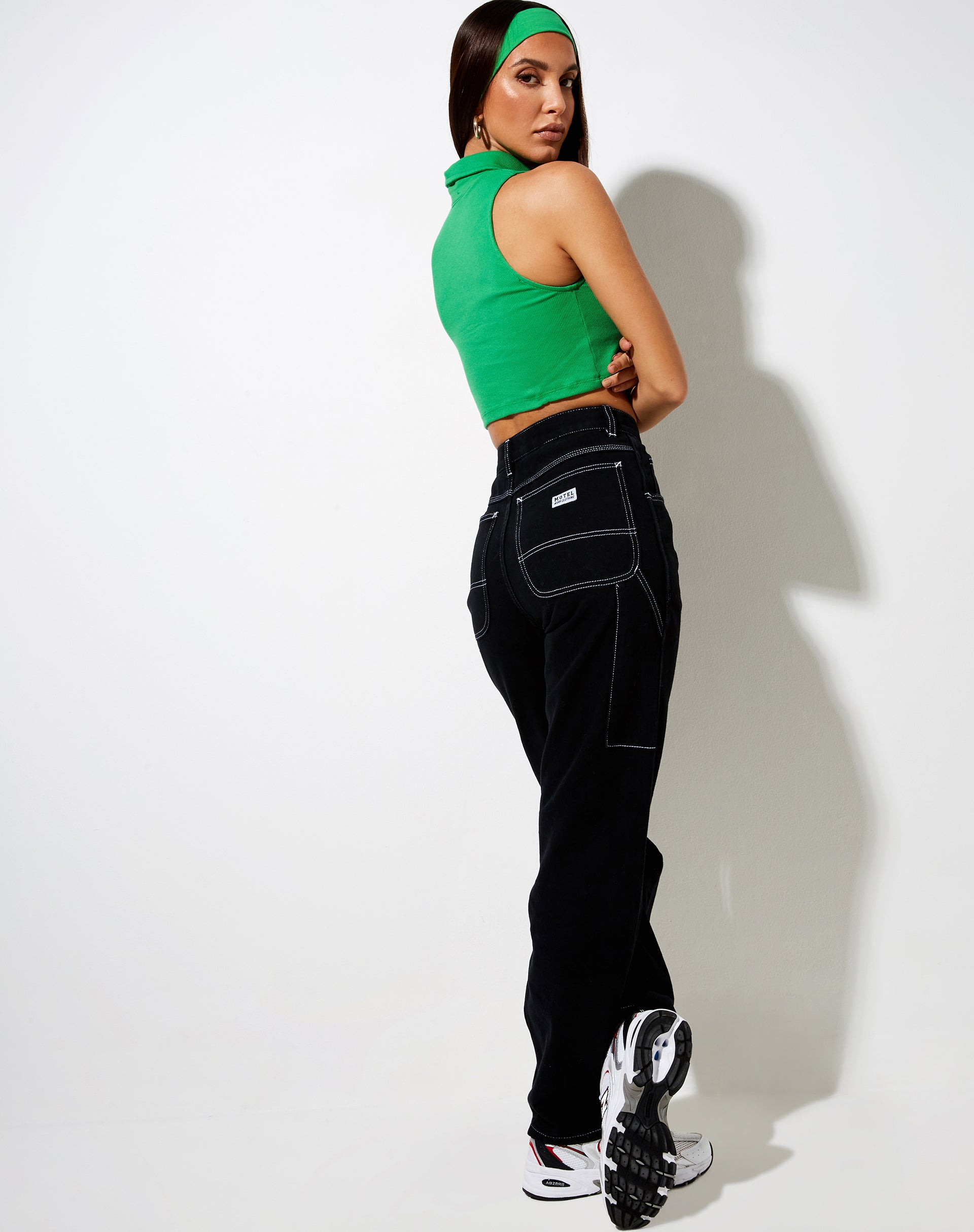 Afbeelding van Jeleta Gewatteerde Top in Rib Fun Green