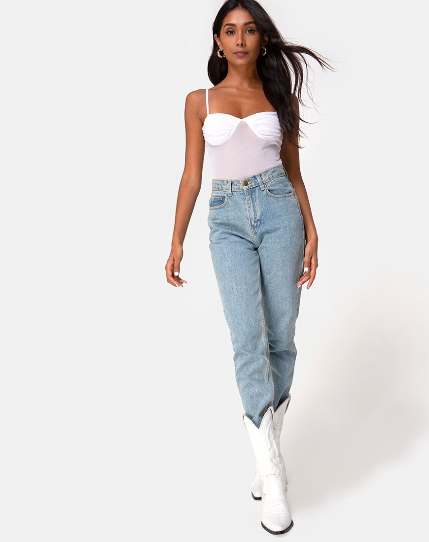Afbeelding van Jelita Sheer Bodice in White Net