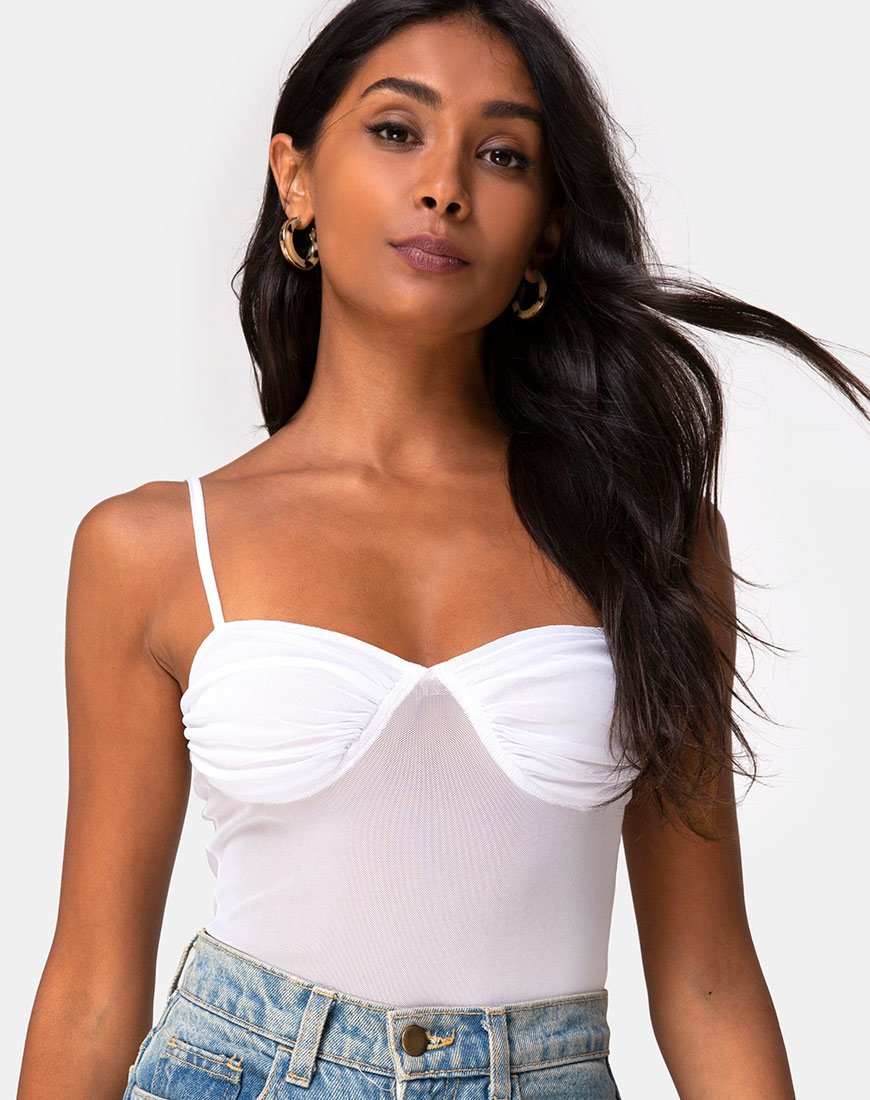 Jelita Sheer Bodice in Wit Net