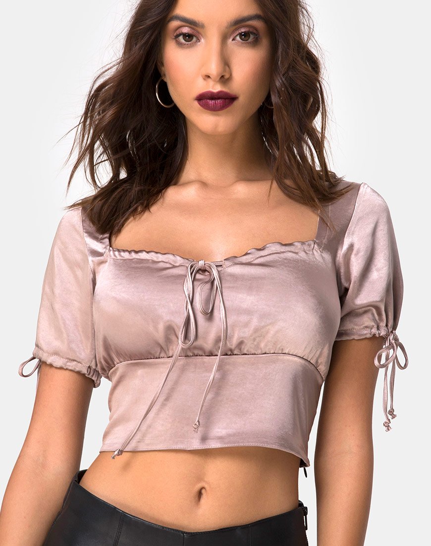 Jene top in satijn nerts