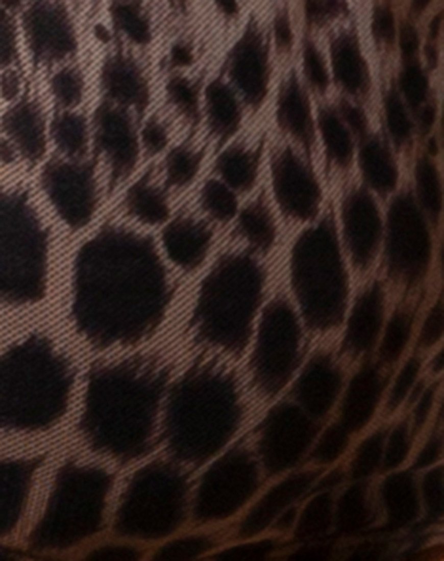 Afbeelding van Jeppa Bralette Top in Mesh Kleurverloop Cheetah Bruin