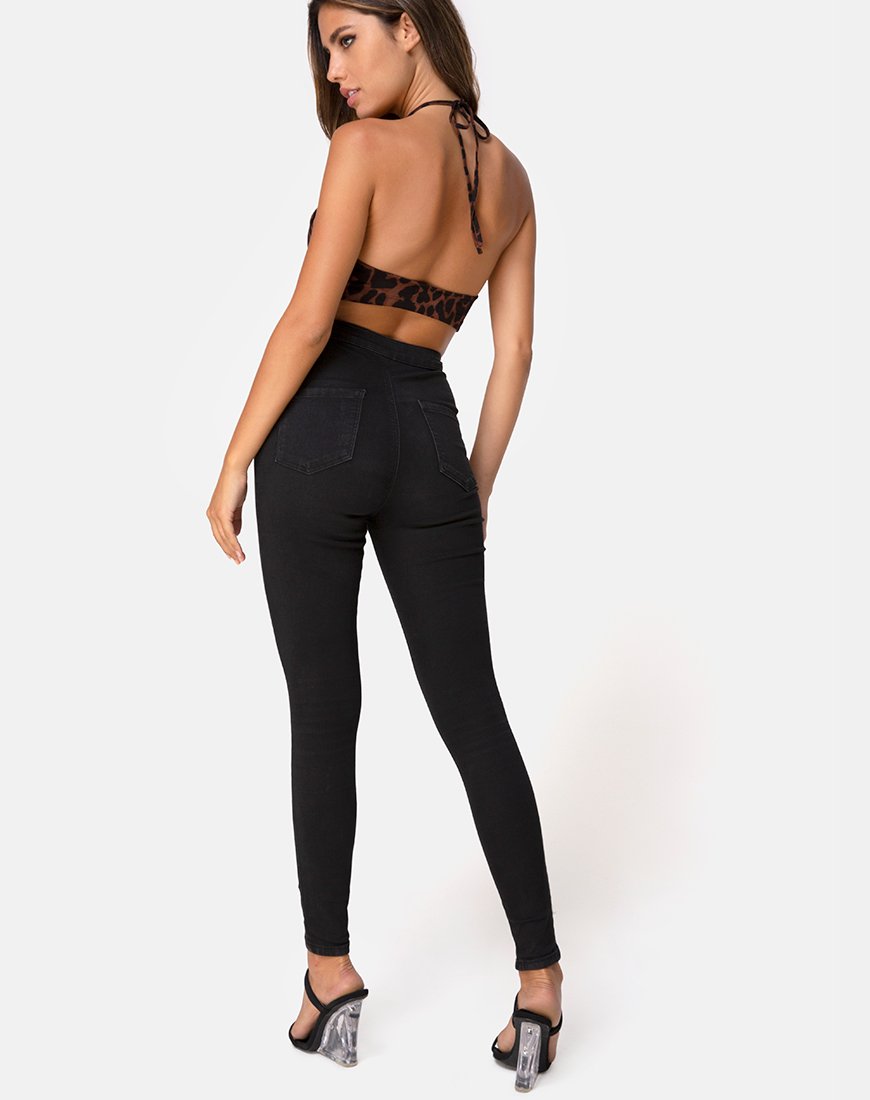 Afbeelding van Jeppa Bralette Top in Oversized Jaguar Bruin