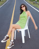 Afbeelding van Jessica Mini Dress in Rib Wasabi