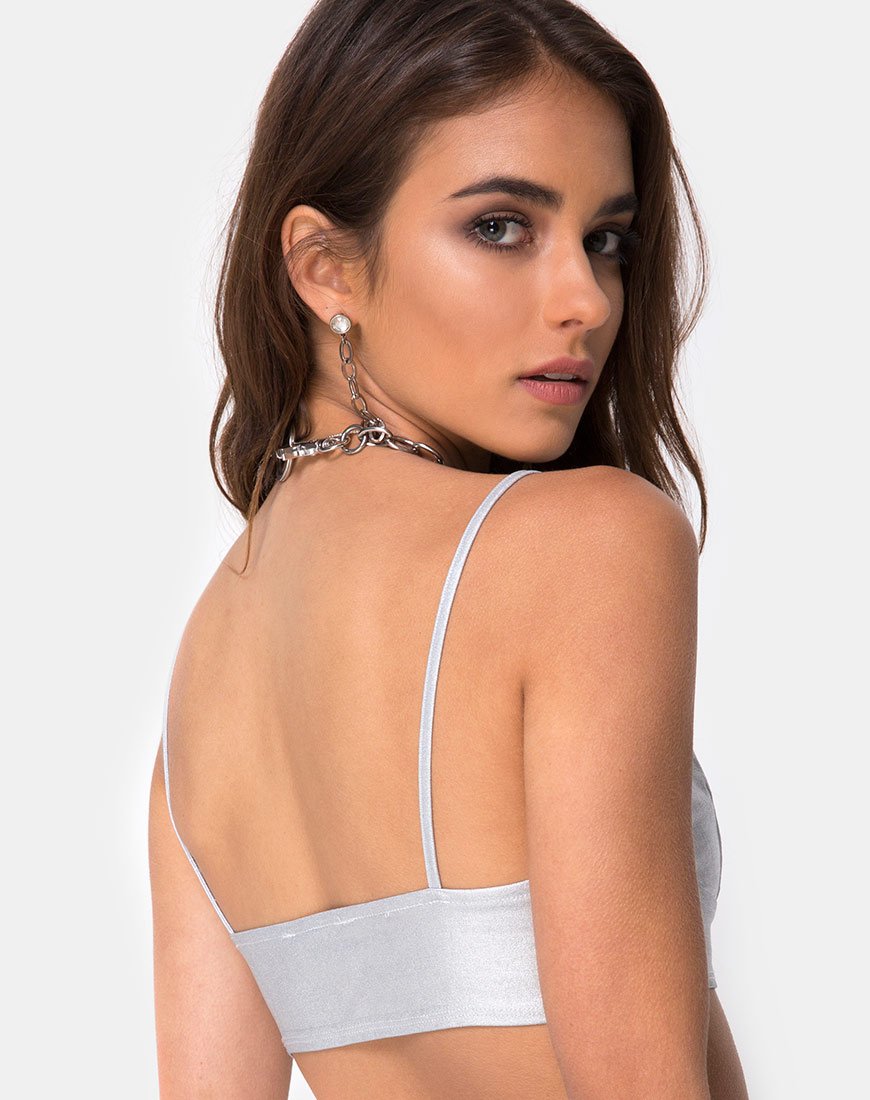 Afbeelding van Jessie Bralet Top in Zilver Metallic