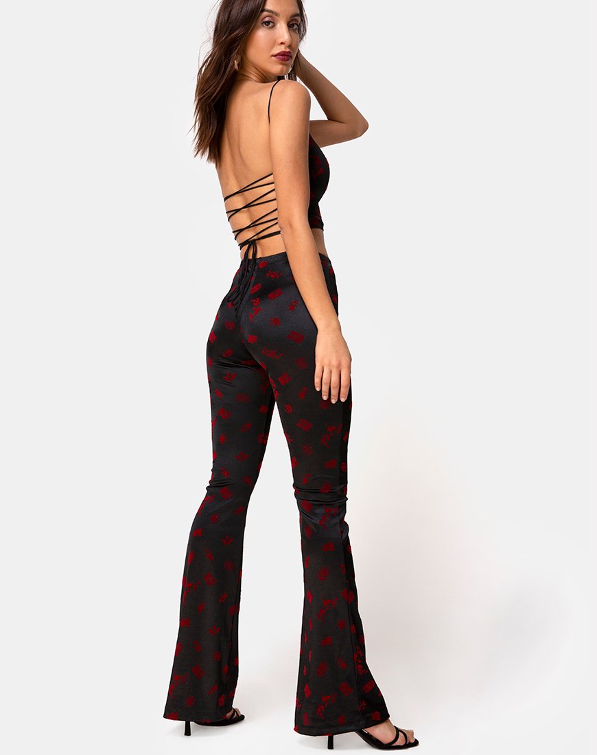 Jeva flare broek in Japanesse bloesem