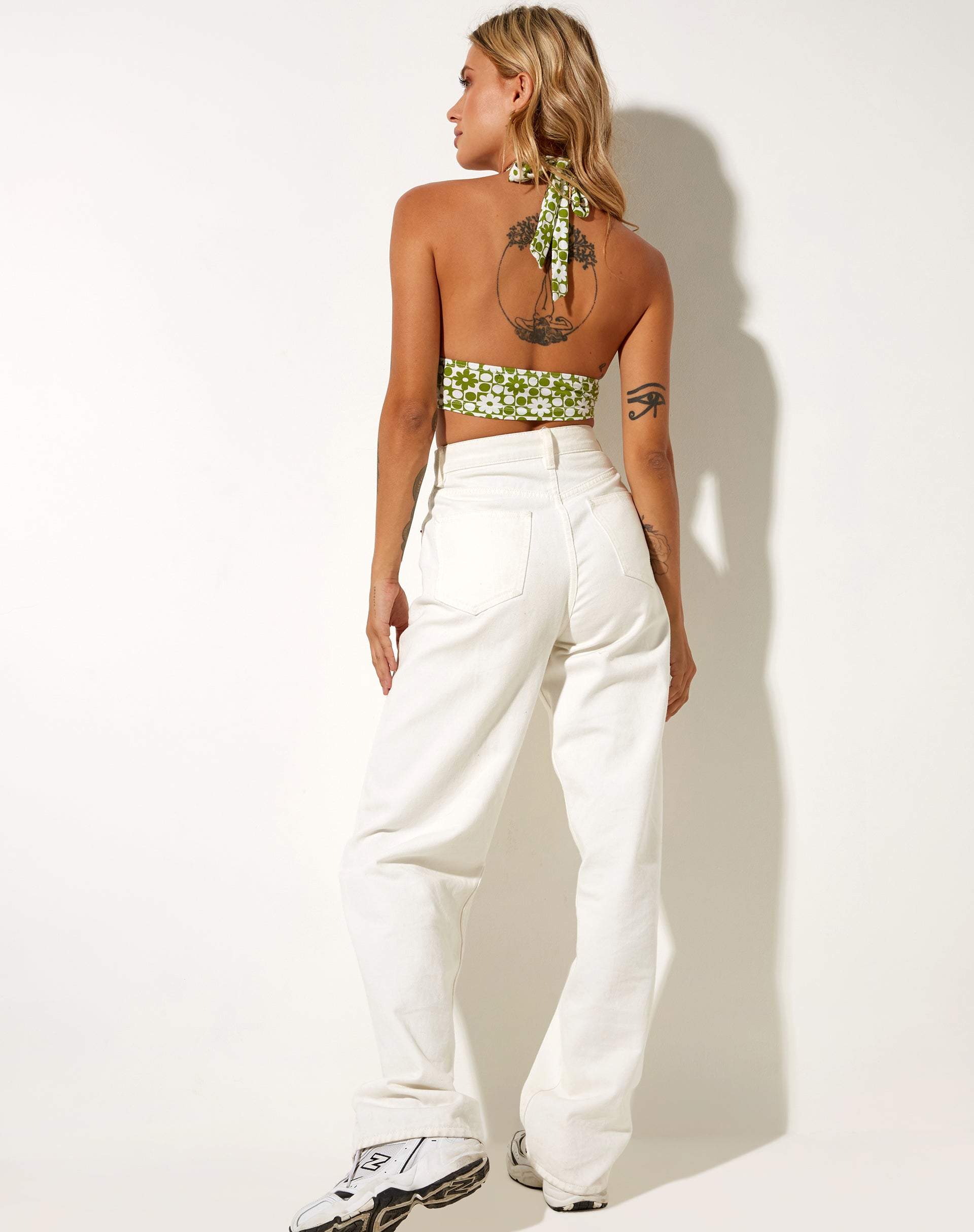 Afbeelding van Jica Crop Top in Patchwork Daisy Green