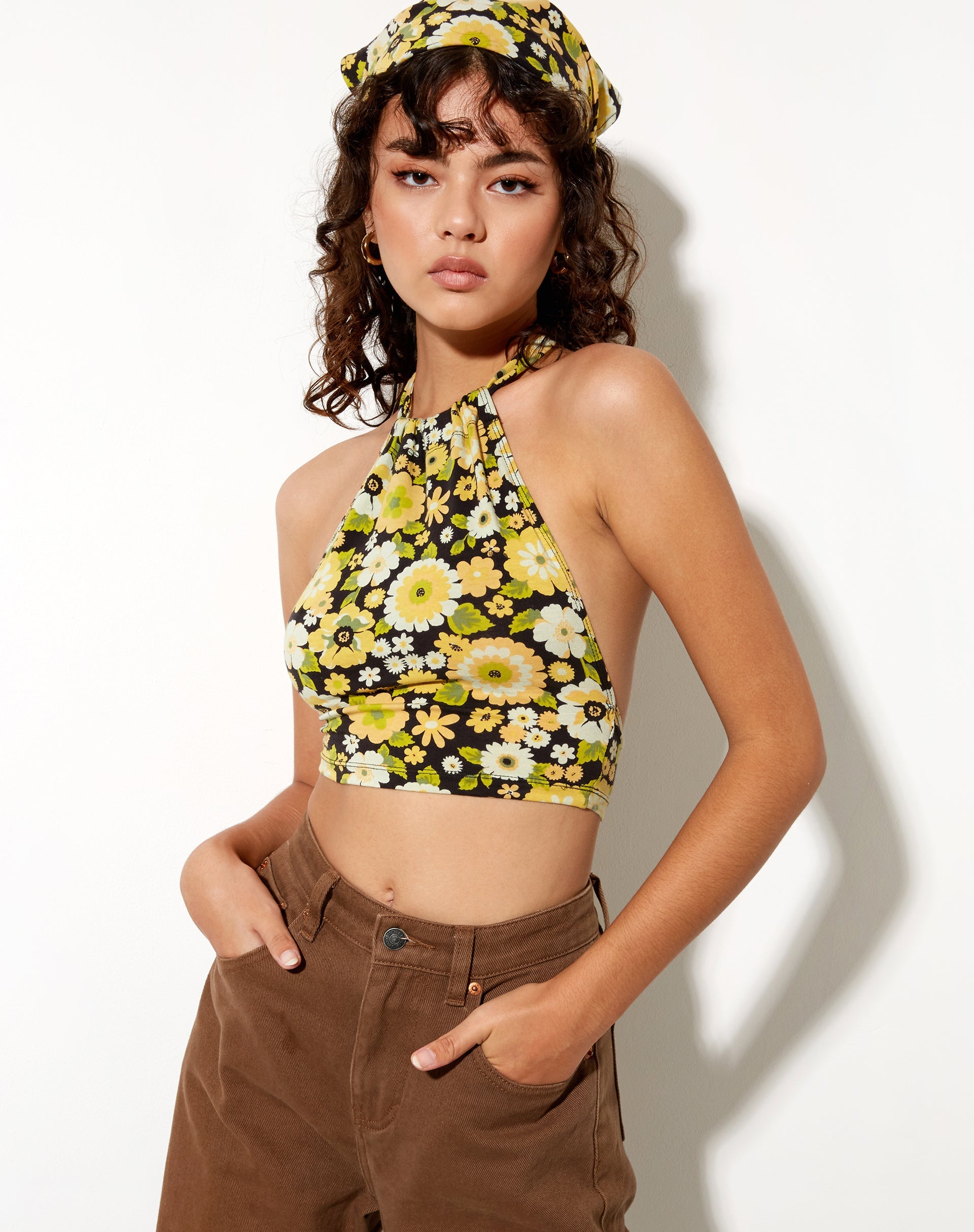 Afbeelding van Jica Crop Top in Retro Bloemen
