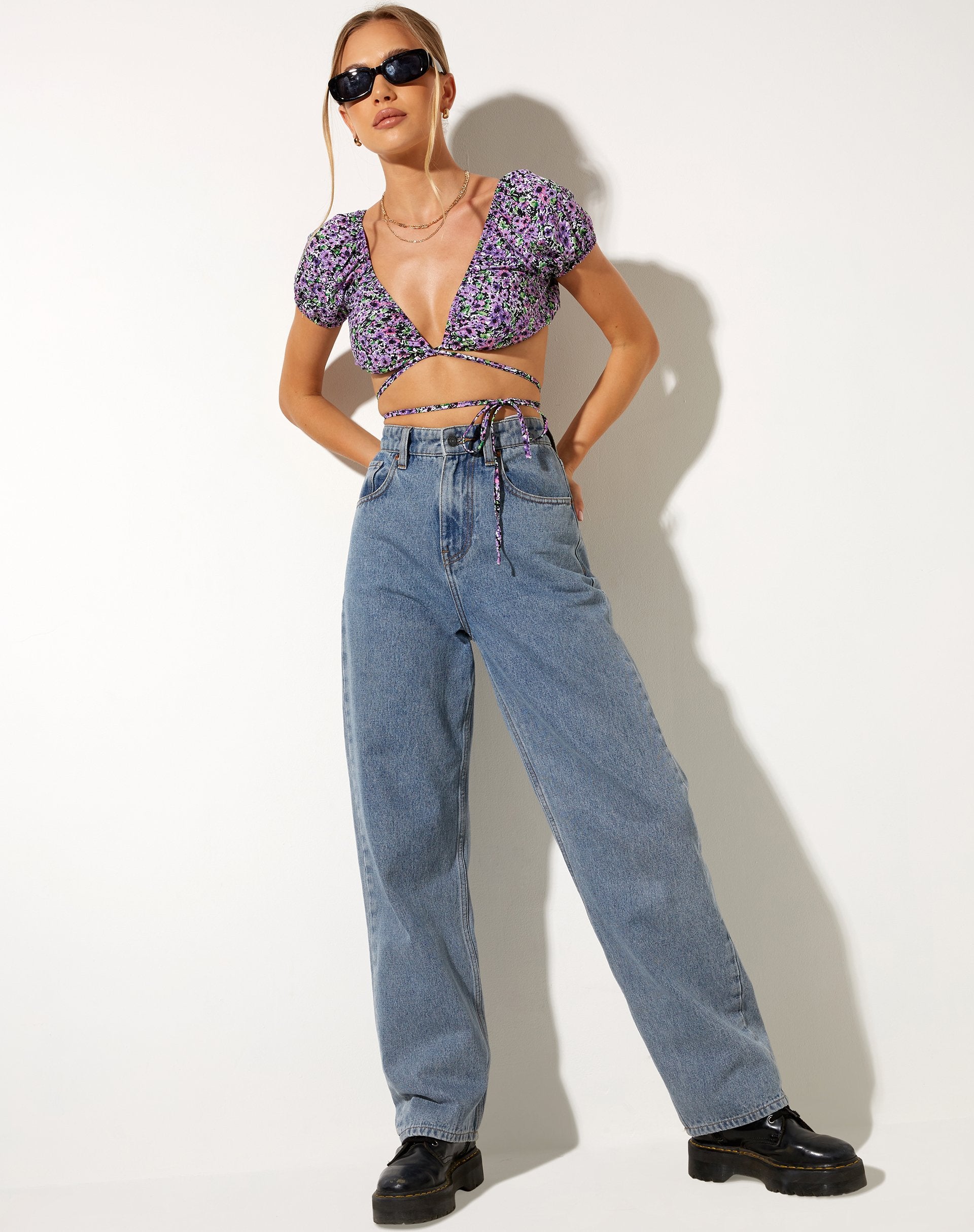 Afbeelding van Jiena Crop Top in Lila Bloesem