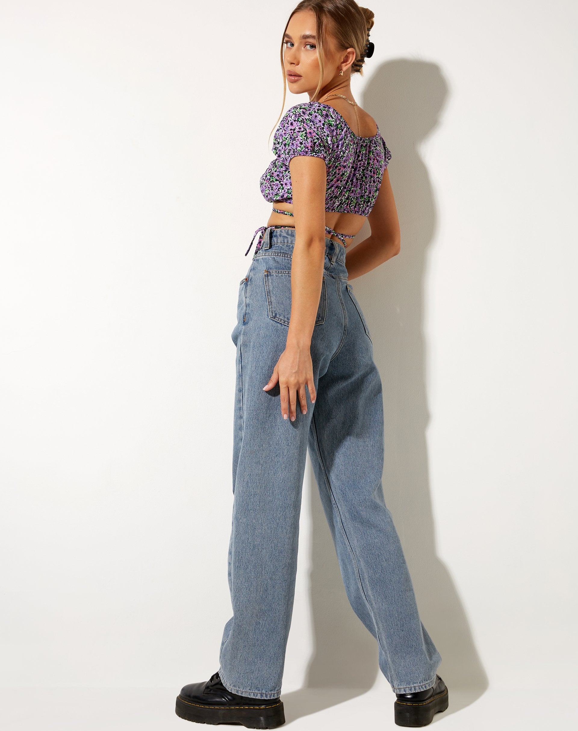 Afbeelding van Jiena Crop Top in Lila Bloesem