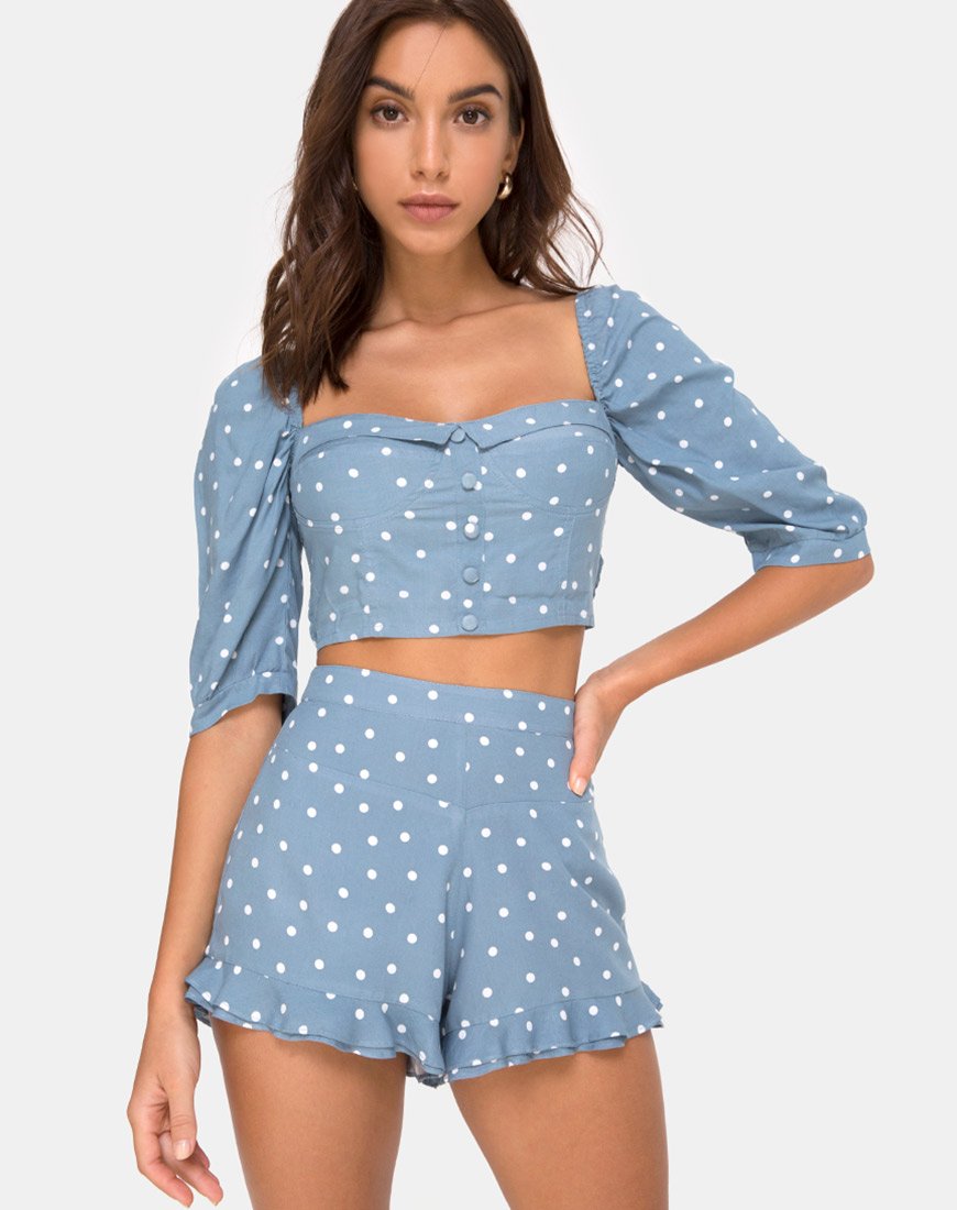 Afbeelding van Jiro Short in Skater Polka Blauw