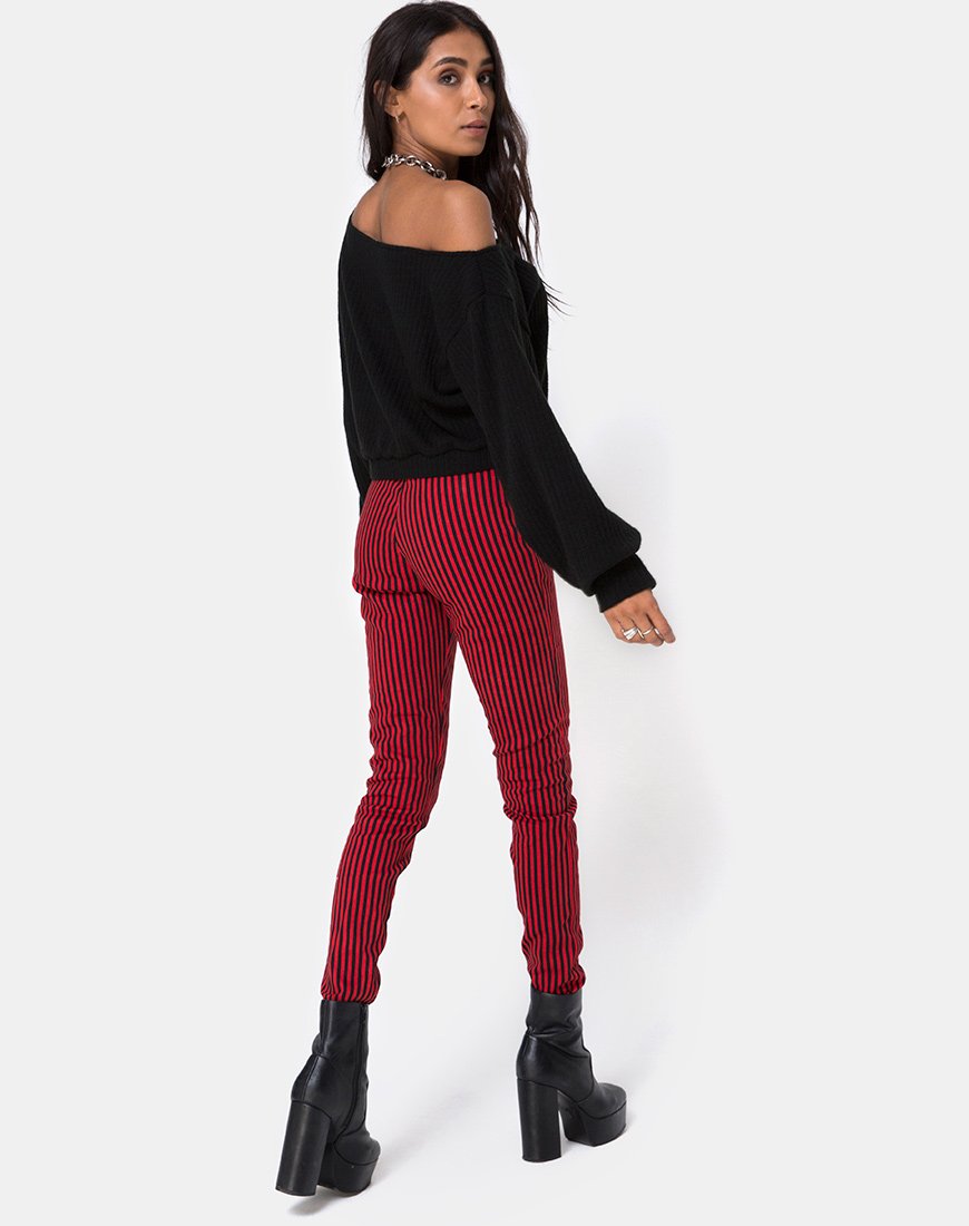 Afbeelding van Jolim broek in ministreep rood en zwart