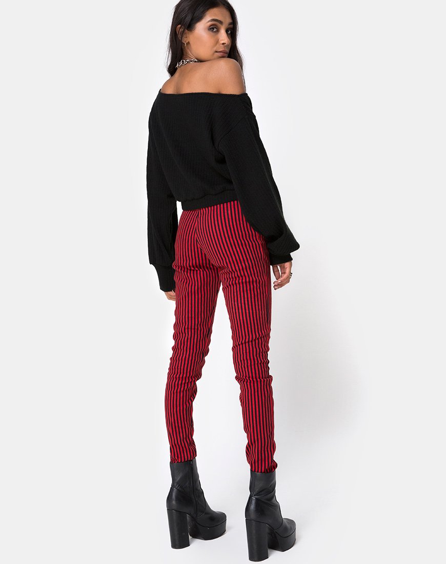 Jolim broek in ministreep rood en zwart