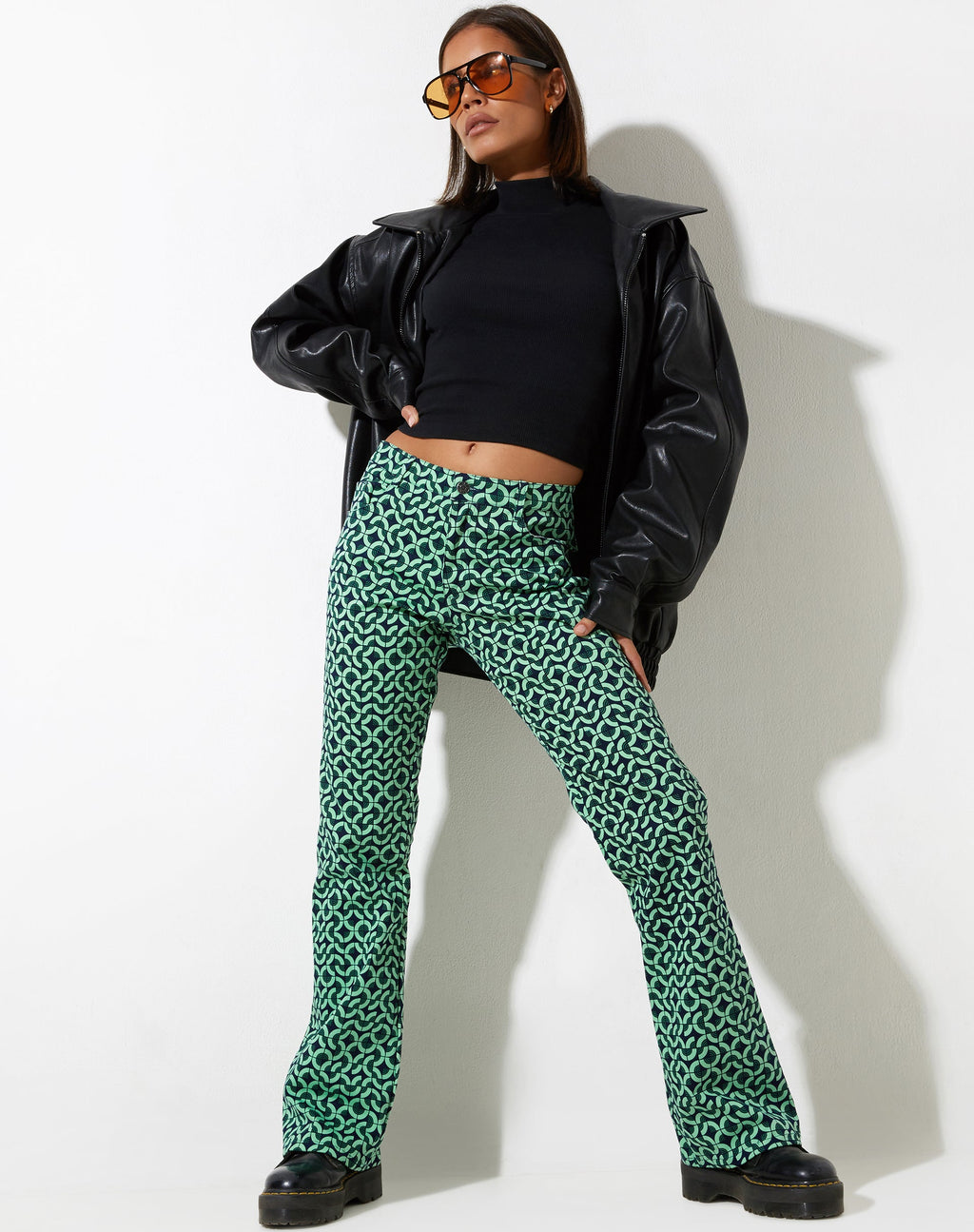 Jopan broek in retro tegelgroen