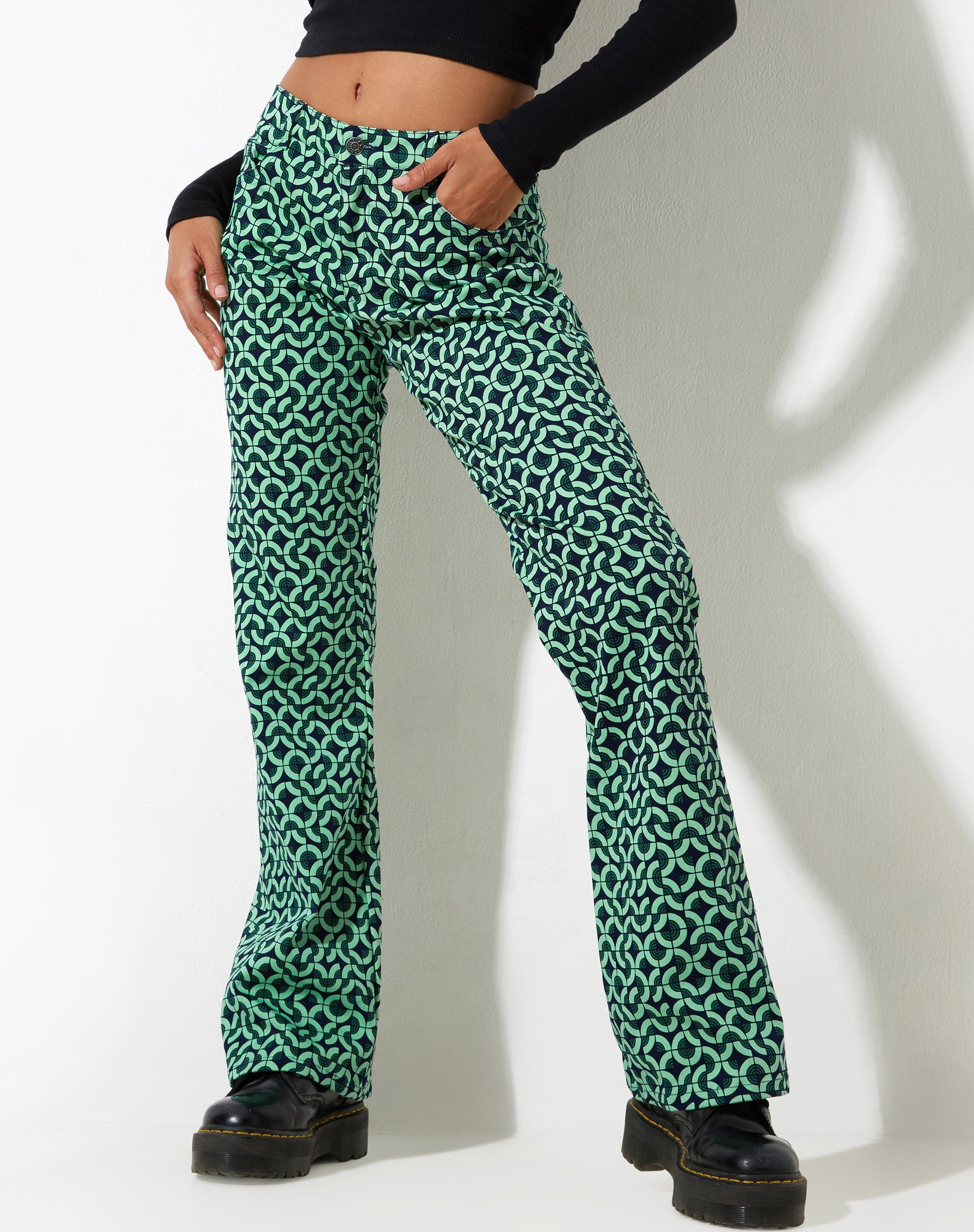 Afbeelding van Jopan broek in Retro tegelgroen