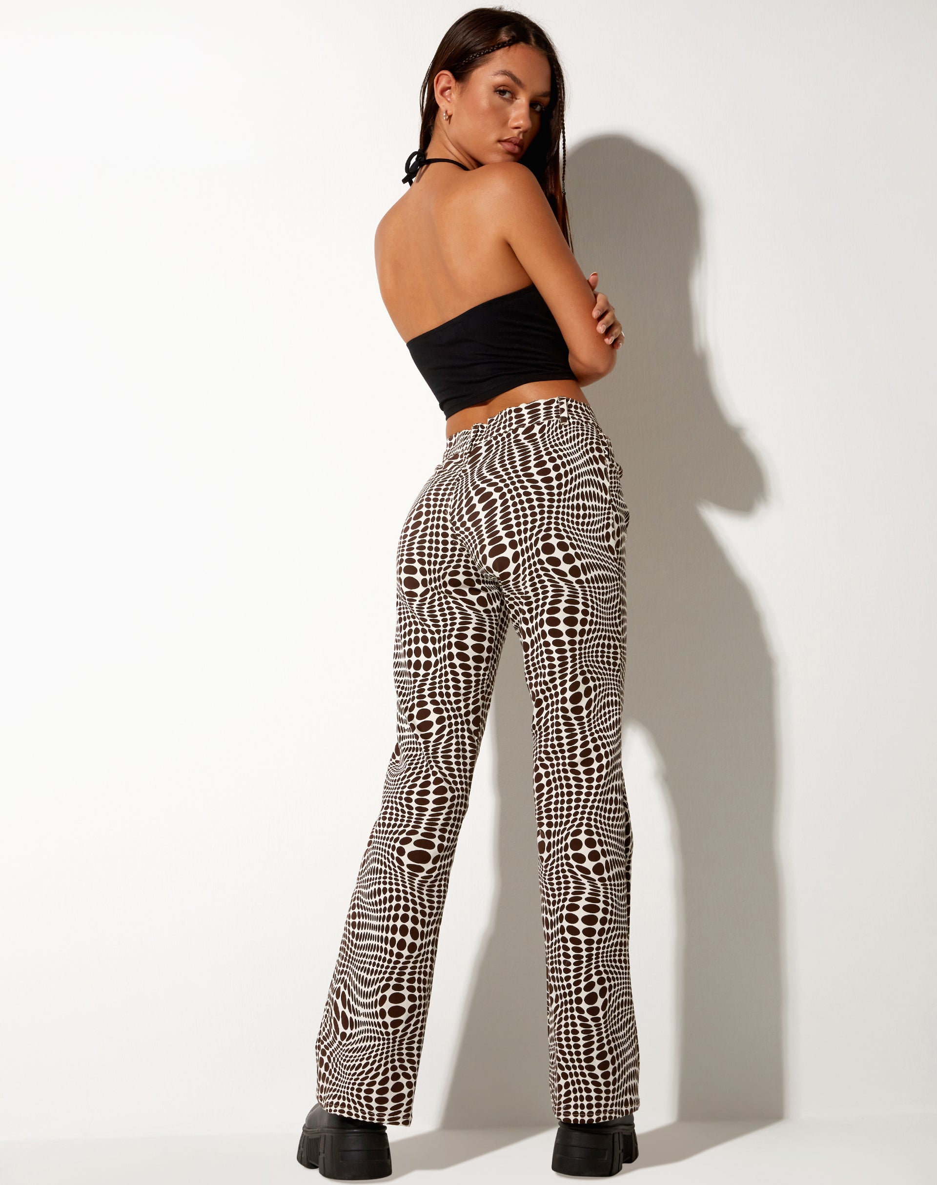 Afbeelding van Jopan Flare Broek in Optic Polka