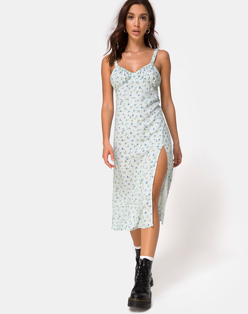 Afbeelding van Jova Midi Dress in Pretty Petal Green