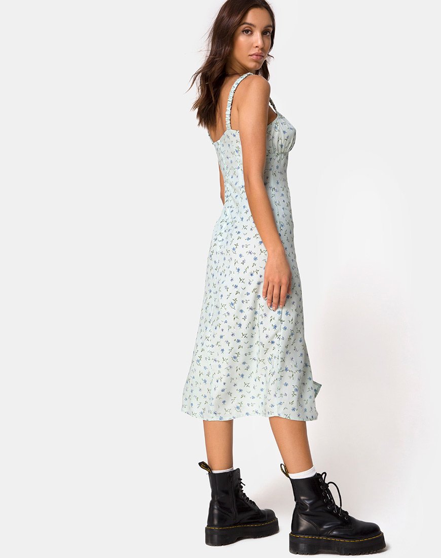 Afbeelding van Jova Midi Dress in Pretty Petal Green
